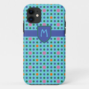 Monogram Polka Dots aangepast iPhone 5/5s Hoesje