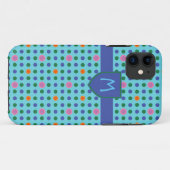 Monogram Polka Dots aangepast iPhone 5/5s Hoesje (Achterkant (horizontaal))
