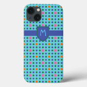 Monogram Polka Dots Aangepaste iPad Mini Case (Achterkant)