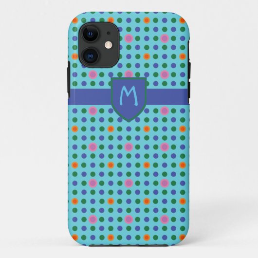 Monogram Polka Dots Aangepaste iPhone 5 Xtreme Hoe Case-Mate iPhone Case (Achterkant)