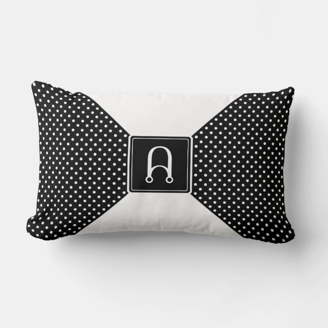 Monogram Polka Dots and White Kussen (Voorkant)