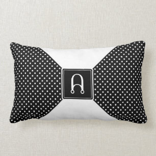 Monogram Polka Dots and White Kussen