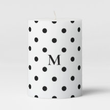 Monogram Polka Dots Black and White