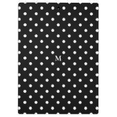 Monogram Polka Dots Black White Klembord (Achterkant)