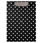 Monogram Polka Dots Black White Klembord (Voorkant)