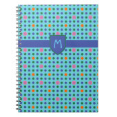 Monogram Polka Dots Custom Notitieboek of Jotter (Voorkant)