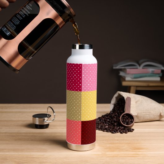 Monogram polka dots patroon waterfles (Koffie)