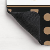 Monogram Polka Dots Zwart Wit Bruin Elegant Muismat (Hoek)