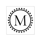 Monogram polka-puntring rubberstempel (Afrduk)