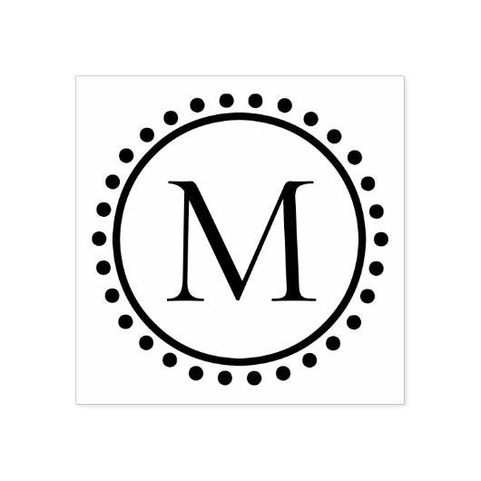 Monogram polka-puntring rubberstempel (Afrduk)