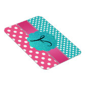 Monogram polka stippen diamanten roze magneet (Rechterzijde)