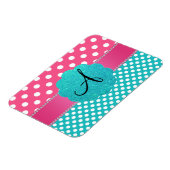 Monogram polka stippen diamanten roze magneet (Linkerzijde)