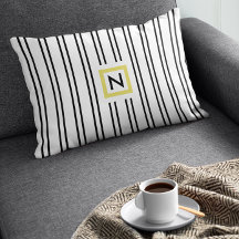 Monogram polyester piloot met zwarte en witte stre