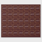 Monogram Polygonale Bourgondische Gouden Geometrie Cadeaupapier (Vlak)