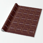 Monogram Polygonale Bourgondische Gouden Geometrie Cadeaupapier (Uitgerold)