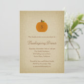 Monogram pomkin Thanksgiving Binnenuitnodiging Kaart (Staand voorkant)