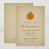Monogram pomkin Thanksgiving Binnenuitnodiging Kaart (Voorkant / Achterkant)