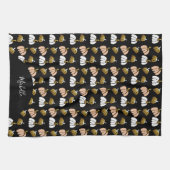 Monogram Pompoen in Zwart, Blush, Wit, Goud Theedoek (Horizontaal)