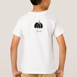 Monogram pompoen in zwart, wit en goud t-shirt