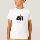 Monogram pompoen in zwart, wit en goud t-shirt (Voorkant)