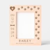 Monogram Poot Afdrukken op Onze Harten Hond Memori Gegraveerde Lijstjes (Voorkant)