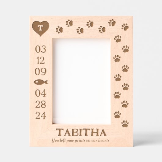 Monogram Poot Afdrukken Op Onze Harten Kattenmonum Gegraveerde Lijstjes (Voorkant)