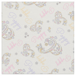 Monogram Poppy naam en letter P stof