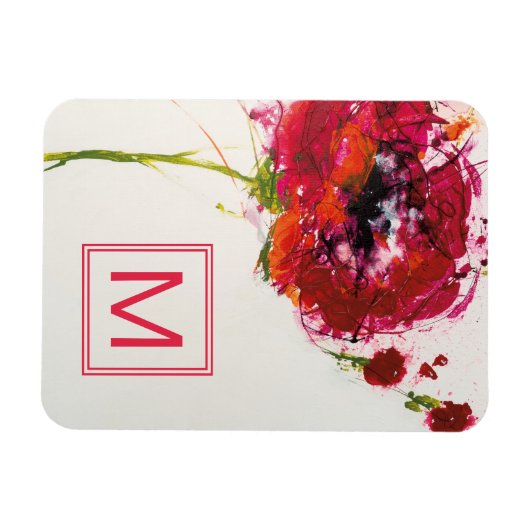Monogram | Poppy on White Magneet (Horizontaal)