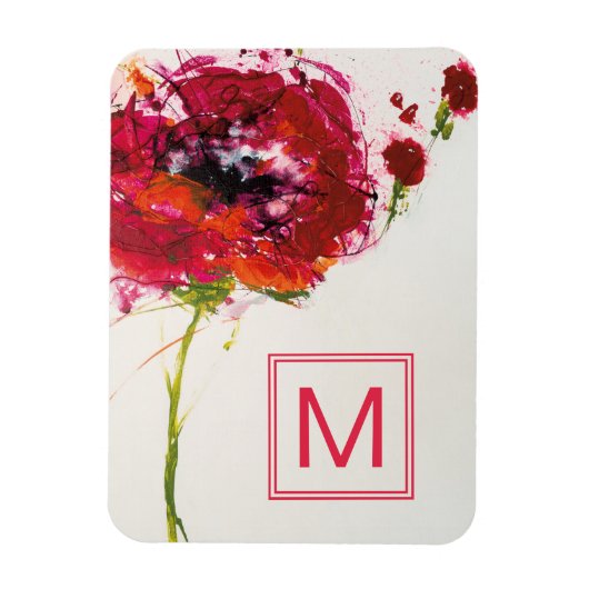Monogram | Poppy on White Magneet (Verticaal)