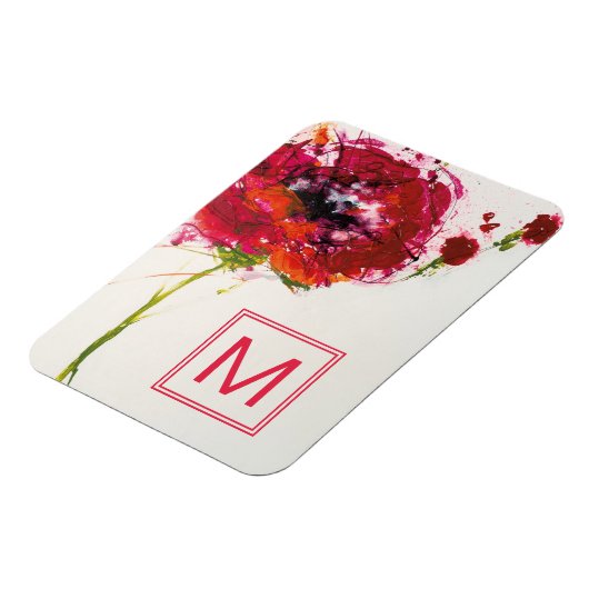 Monogram | Poppy on White Magneet (Linkerzijde)