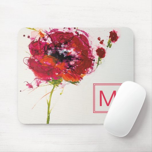 Monogram | Poppy on White Muismat (Met muis)