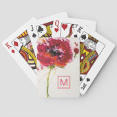 Monogram | Poppy on White Speelkaarten (Achterkant)