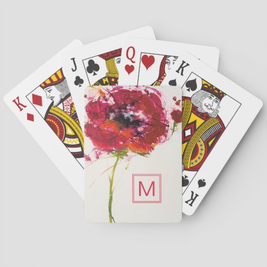 Monogram | Poppy on White Speelkaarten (Achterkant)