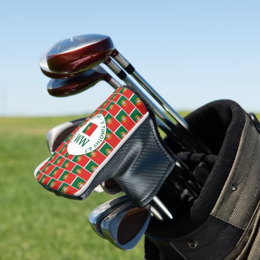 Monogram Portugal Flag Putter Golfheadcover (Insitu)