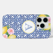 Monogram Positano Citroenen Blauw Wit Italiaans Te Case-Mate iPhone Case (Achterkant (horizontaal))