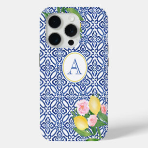 Monogram Positano Citroenen Blauw Wit Italiaans Te iPhone 15 Pro Case
