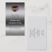 Monogram, Potter, Keramische kunstenaar, metallisc Visitekaartje (Voorkant / Achterkant)
