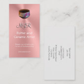 Monogram, Potter, keramische kunstenaar, roze, chr Visitekaartje (Voorkant / Achterkant)