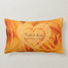Monogram prachtig Oranje Hybrid Tea Rozen Hart Kussen