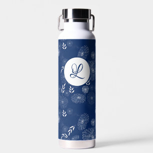 Monogram prachtig patroonpatroon met wilde fluiten waterfles