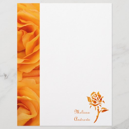 Monogram prachtige gele Oranje hybride thee Rozen (Voorkant)