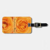 Monogram prachtige gele Oranje hybride thee Rozen Bagagelabel (Voorkant horizontaal)