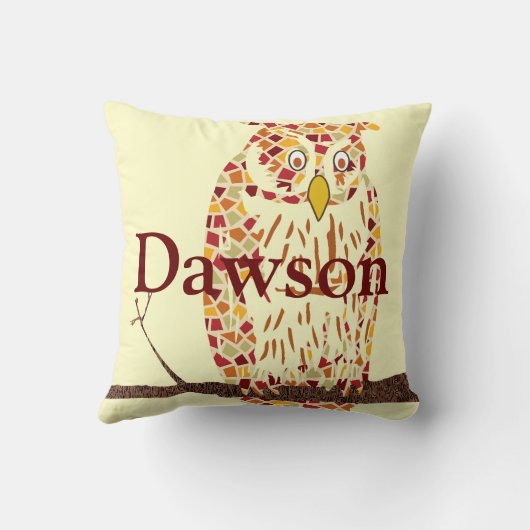 Monogram Prachtige Ilustratie van de Owl Kussen (Achterkant)