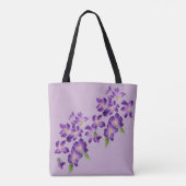 Monogram prachtige Violet Flowers Tote Bag (Achterkant)