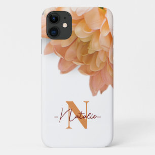 Monogram Prachtige witte en beige Floral voor meis Case-Mate iPhone Case