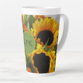 Monogram prachtige zonnebloemen Afdrukken 17 oz Latte Mok (Rechterhoek)