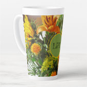 Monogram prachtige zonnebloemen Afdrukken 17 oz Latte Mok (Linkerhoek)