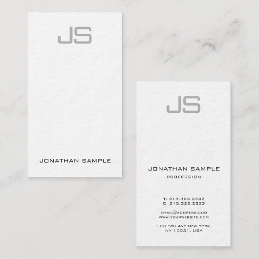 Monogram Premium - dikke moderne Sjabloon - vertic Visitekaartje (Voorkant / Achterkant)