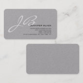 Monogram Premium grijs witte rand Visitekaartje (Voorkant / Achterkant)