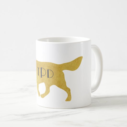 Monogram Preppy Golden Retriever Koffiemok (Voorkant rechts)